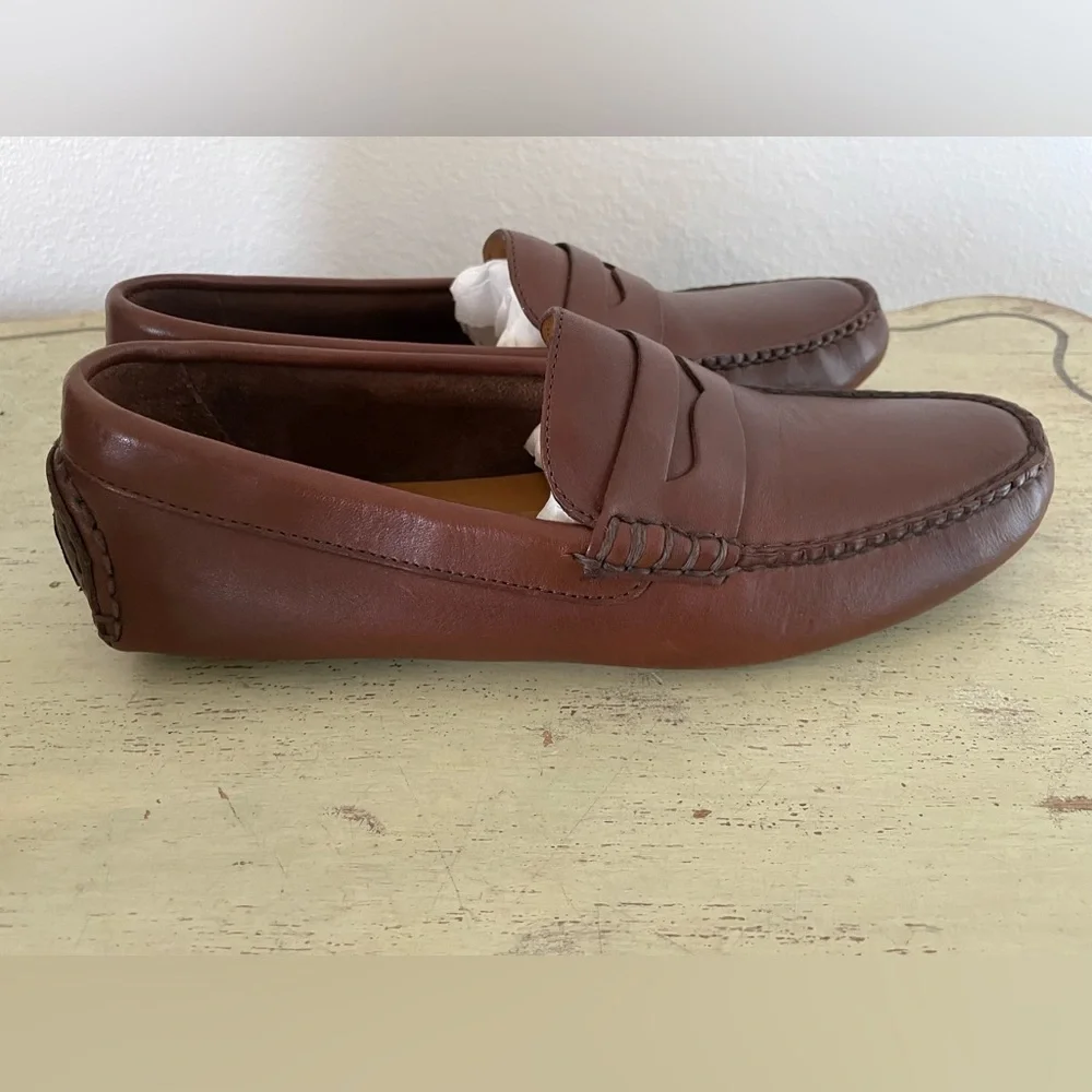 J. CREW Classic Leather Driving Shoes in Brown Size 9 1/2‎ M $178 AW685